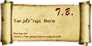 Tarjányi Bere névjegykártya